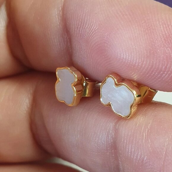 Tous Bear Mother Of Pearl Stud Earrings - Picture 3 of 7